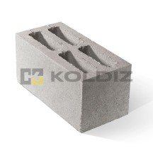 Блоки строительные Стеновой четырехщелевой блок (Бетонный) 390х190х188 пустотелые фото