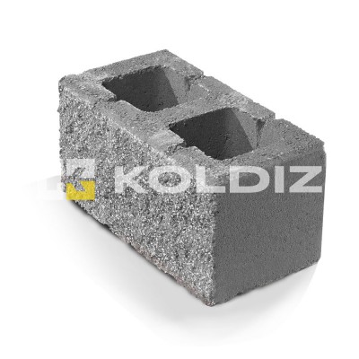Блок бетонный заборный "Колотая фактура" 390х190х188