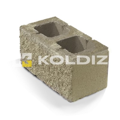 Блок бетонный заборный "Колотая фактура" 390х190х188